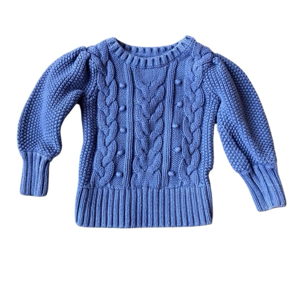 Gap Sweater crewneck pullover Cable Knit Pop Cornflower Blue